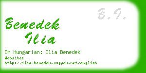 benedek ilia business card